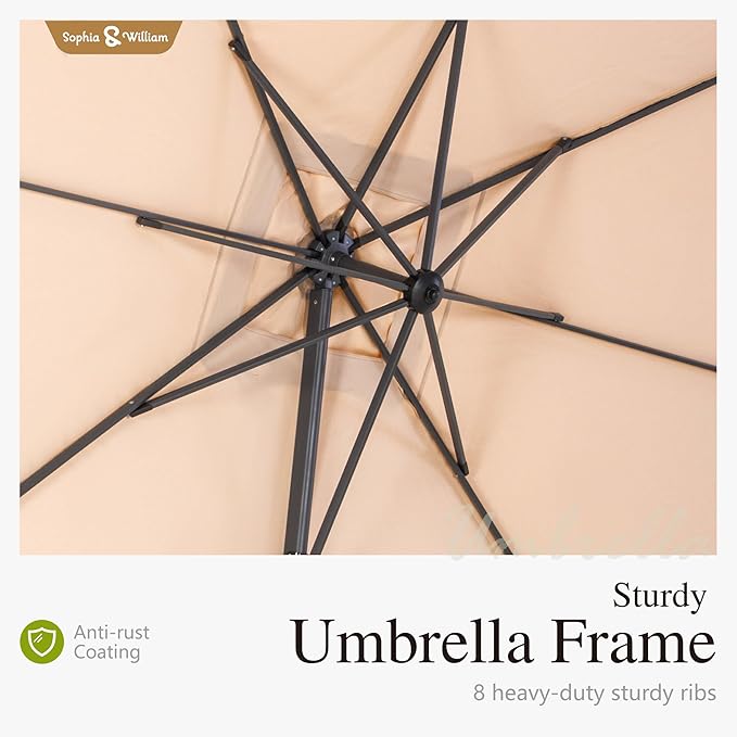 Sophia & William Cantilever Patio Umbrellas Offset Outdoor Umbrellas