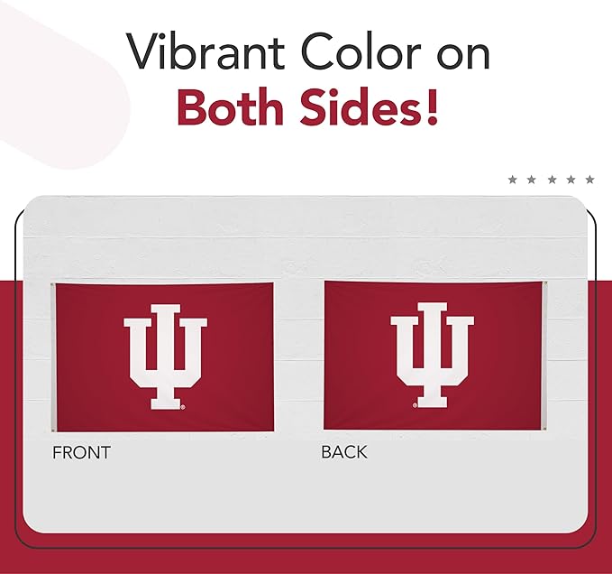 Indiana Hoosiers College Sports Printed Flag - NCAA Licensed - Nylon - School Banner (Red) (5' x 8')