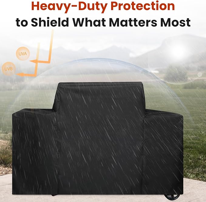 BAC776 Grill Cover for Traeger Woodridge Pro & Elite - 600D Heavy Duty Polyester Cover, BBQ Cover with Special Anti-Fading and UV Protection Propertie, Waterproof Outdoor Replacement (Black)