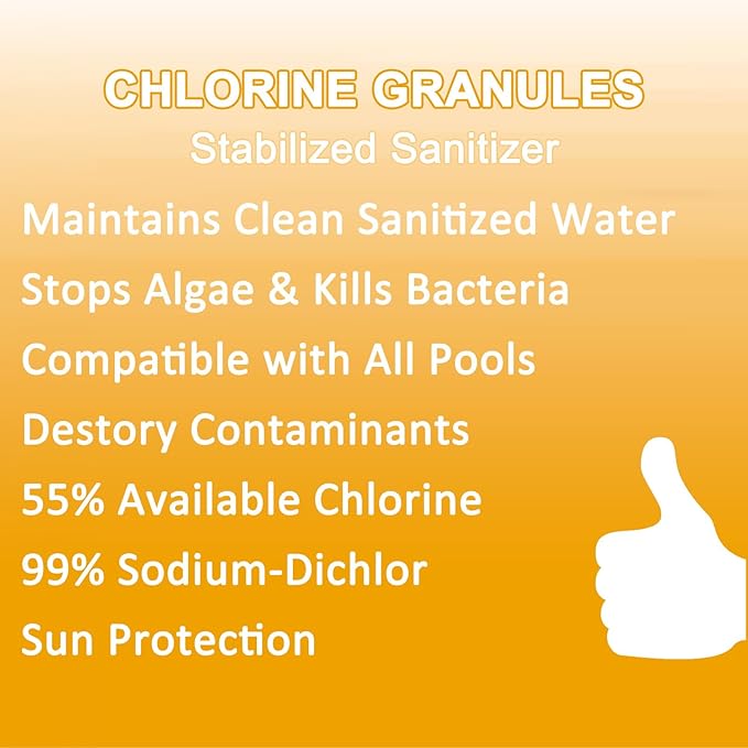 CLEARVIEW Hot Tub Chlorine Granules 10 Lbs for Swimming Pools, Quick Dissolving Spa Chlorinating Granules, Pool Chock Chlorine Granular Sanitizer, 10 Pounds