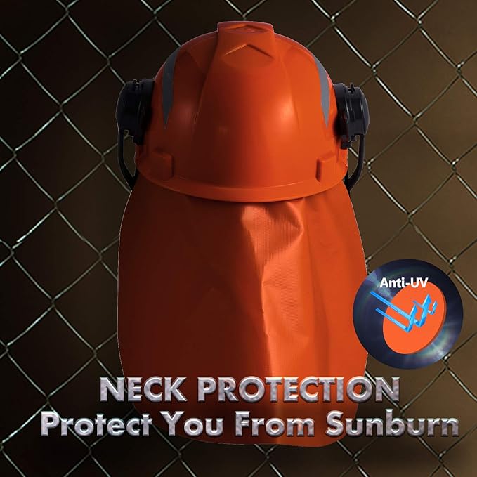 SAFEYEAR Forestry Hard Hat, Cap Style Chainsaw Safety Helmet with 4 Point Ratchet Suspension for Women & Men, with Adjustable Ear Muffs & Face Shield Visor, Neck Shade,Anti Impact Work Gloves