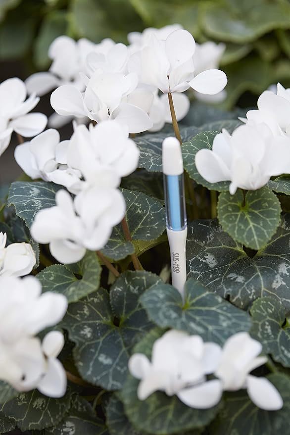 Aquameter, White, Small - Plant Soil Moisture Sensor - Best for Potted Plants - Refillable Style