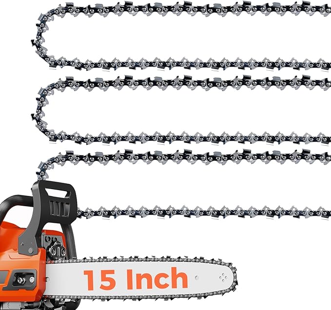 15 Inch Chisel Chainsaw Chain .050 .325 64DL for Husqvarna 50 55 455 Rancher Jonsered 325 Dolmar (3 Pack) (20YL-6)