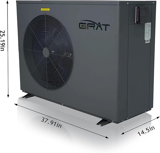 Full Inverter Pool Heater, 78000 BTU, 25000 Gallons, Electric Swimming Pool Heater Pump for Above Ground and Inground Pool, WiFi Capable Timer, Heating and Cooling, Defrosting, 220-240V