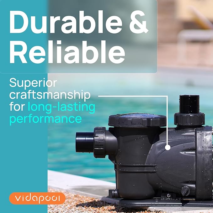 In/Above Ground Pool Pump, Self Primming High Flow (with Timer, 1HP, 5860 GPH, 115V)