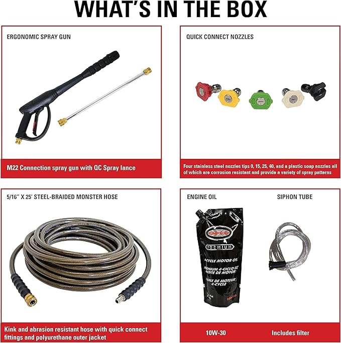 Simpson Cleaning 3400 PSI Gas Pressure Washer, 2.5 GPM Power Washer for Commercial Use, Honda GX200 Engine, 25-Foot Hose, Aluminum Series, 49-State (ALH3228-S)