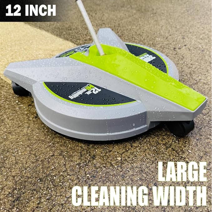 12” Pressure Washer Surface Cleaner with Wheels - 3200 Max PSI, 1/4” Connector - for Electric Pressure Washers