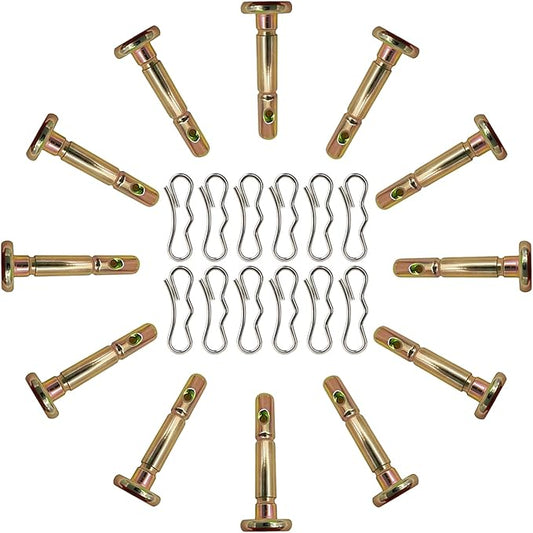 Shear Pins and Cotter Pins Fit for MTD Snowblower - Shear Pins 12pcs and Cotter Pins 12pcs Compatible for Cub Cad et Troy Bilt Craftsman 24" 26" Snow Thrower, Replace 738-04124A 714-04040