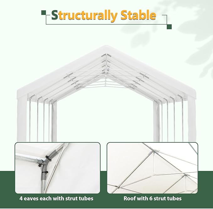 16x32 FT Heavy Duty Party Tent, White Outdoor Canopy with Removable Sidewalls & 3 Storage Bags, Waterproof Gazebo for Wedding, Camping, BBQ, and Commercial Events