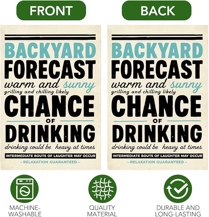 Funny Welcome to Our Backyard Garden Flag Home Farmhouse Holiday Outside Outdoor Lawn Decorations Yard Flag Double Sided 12x18 Inch