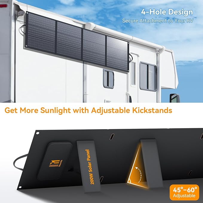 200 Watt Portable Folding Solar Panels IP68 Waterproof ETFE Coating 24V MC4 Output for Power Stations Solar Generator Camping Off-Grid RV Emergency Backup Hurricane