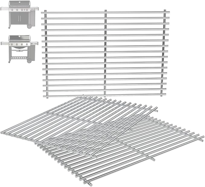 66089 18.75" Grill Grates for Weber GS4 Genesis II 400 & Genesis II LX 400 Series (2017 and Newer), Weber Genesis 2 Grill Parts for Genesis II E-410 Grill Grates Parts for Weber 66097