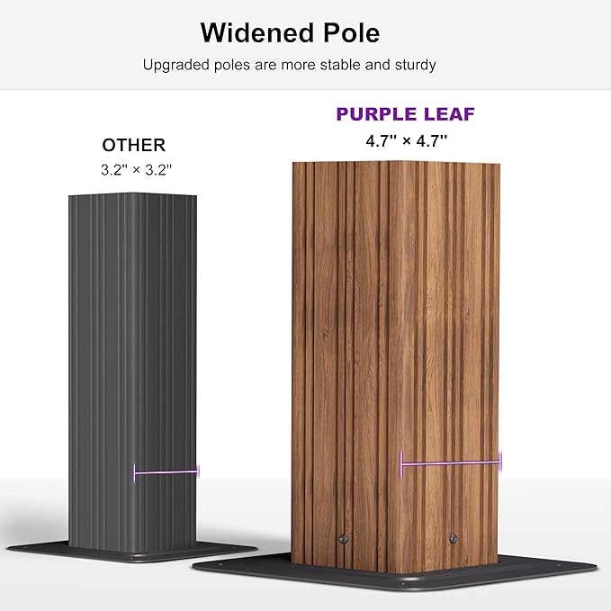 PURPLE LEAF 10' X 12' Outdoor Hardtop Gazebo with Storage Box for Patio Galvanized Steel Double Roof Permanent Canopy Teak Finish Coated Aluminum Frame Pavilion Gazebo with Netting