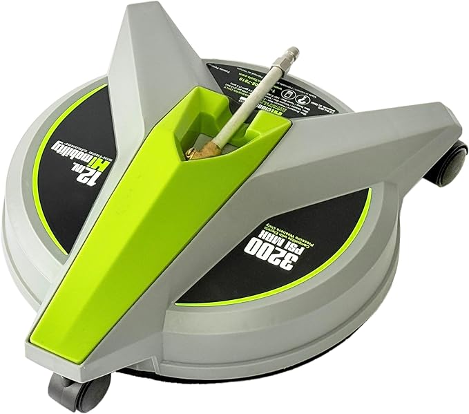 12” Pressure Washer Surface Cleaner with Wheels - 3200 Max PSI, 1/4” Connector - for Electric Pressure Washers