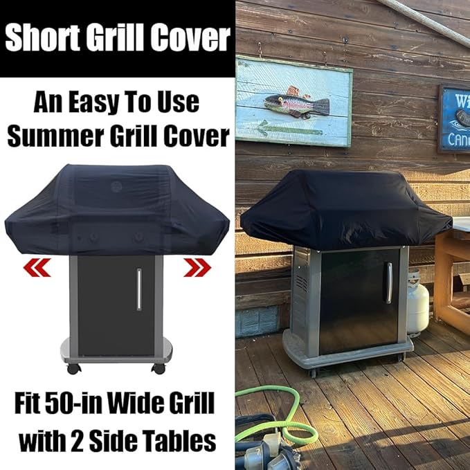 Short BBQ Grill Cover Lightweight Waterproof Outdoor Summer BBQ Gas Grill Covers 50 inches
