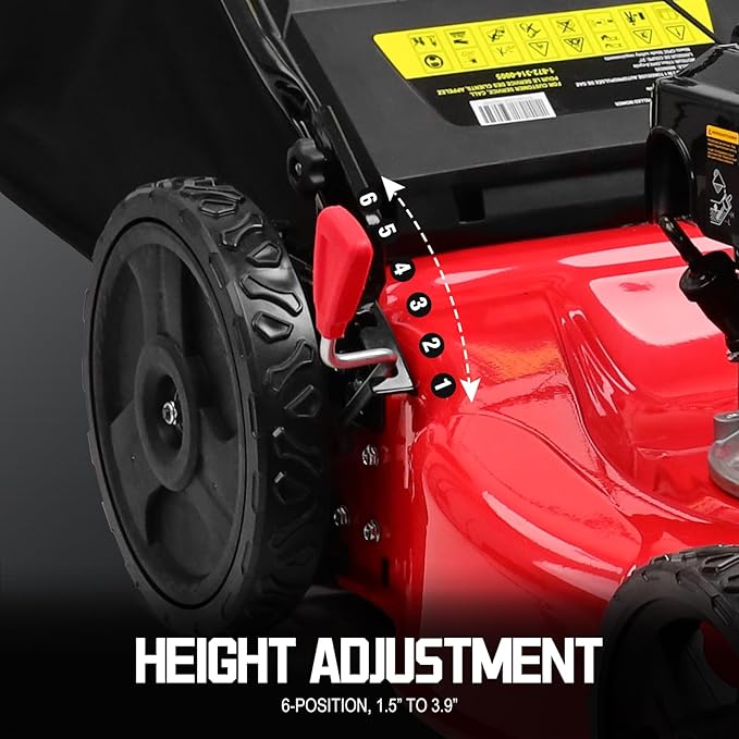 PowerSmart Gas Lawn Mower 21-inch with 140cc Briggs and Stratton E550 Engine, 2-in-1 Push Mower with Mulch, Bagger