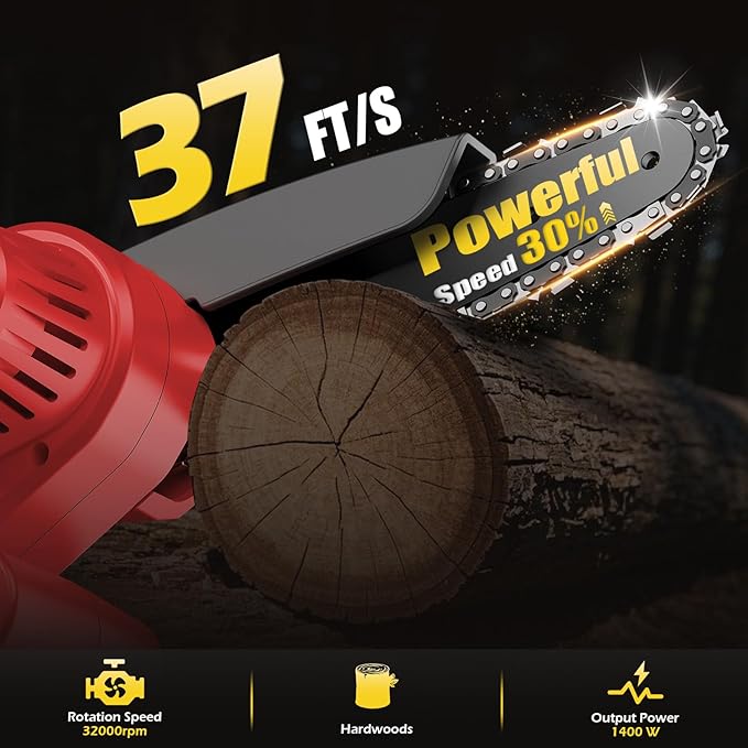 Mini Chainsaw Cordless, Compatible With Milwaukee M18 Battery, Brushless 6-Inch Electric Chainsaw, Handheld Chain Saw for Tree Trimming Wood Cutting (Tool Only)