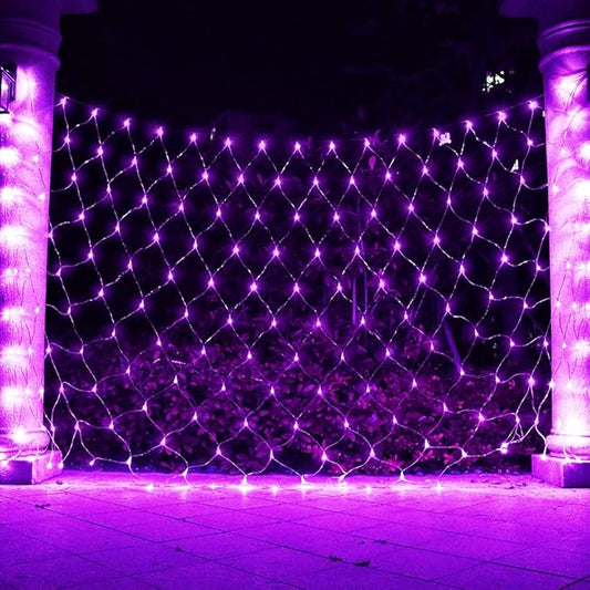 240LED Net Light Halloween Decor Mesh Lights, Tree Warp Fairy Lights Outdoor Hanging String Light for Home, Bedroom, Christmas, Garden, Walkway, Bushes Decor-9.8ft x 6.6ft(Purple)