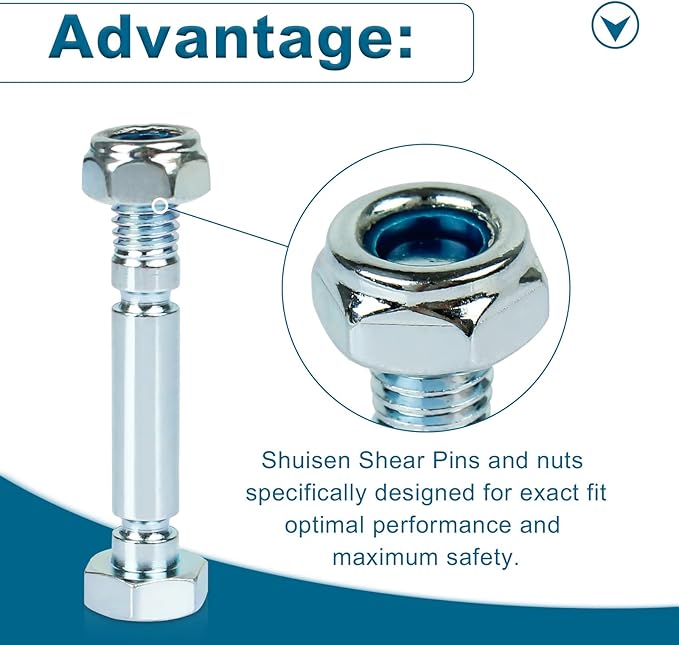 Snowblowers Shear Pins 303160355P / 303160355 Compatible with Powersmart Snow Blower Shear Part Fit for Powersmart All Two-Stage Snow blowers, Snow Blower Replacement Parts - 8 Pack