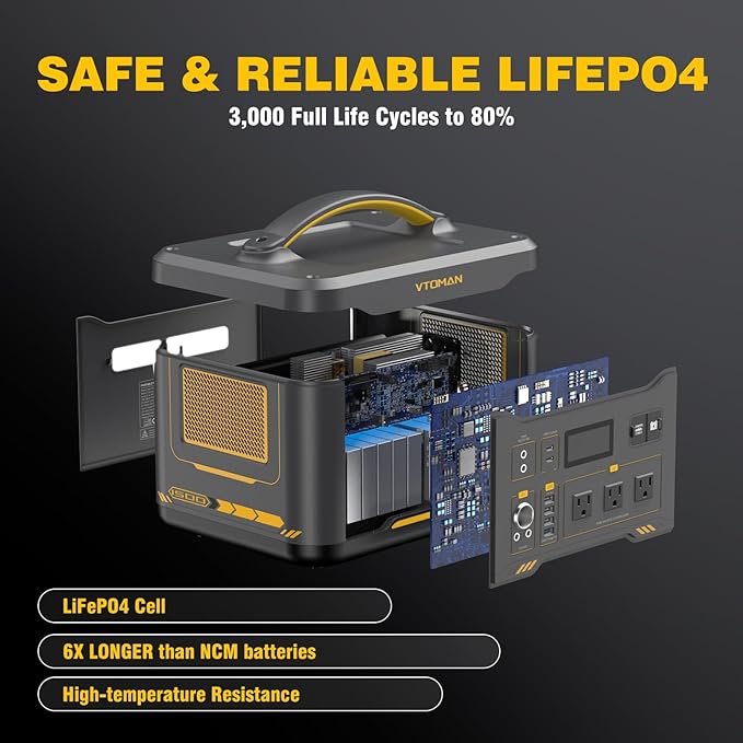 VTOMAN Jump 1500X Portable Power Station with Jumper Cables, 828Wh LiFePO4 Battery Solar Generator with Jump Start for Car, 1500W AC Outlets, 100W PD Type-C&Regulated DC for Home Backup RV Van Camping