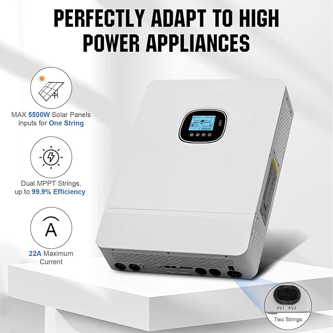 ECO-WORTHY Home Off-Grid Solar Power System: 10KW 120V/240V Output+ 15.36kWh UL1973&UL9540A Certified Lithium Battery (3 * 48V100Ah)+ 4920W Solar Panel (12 * 410W)，Complete Off-Grid Solar Kit