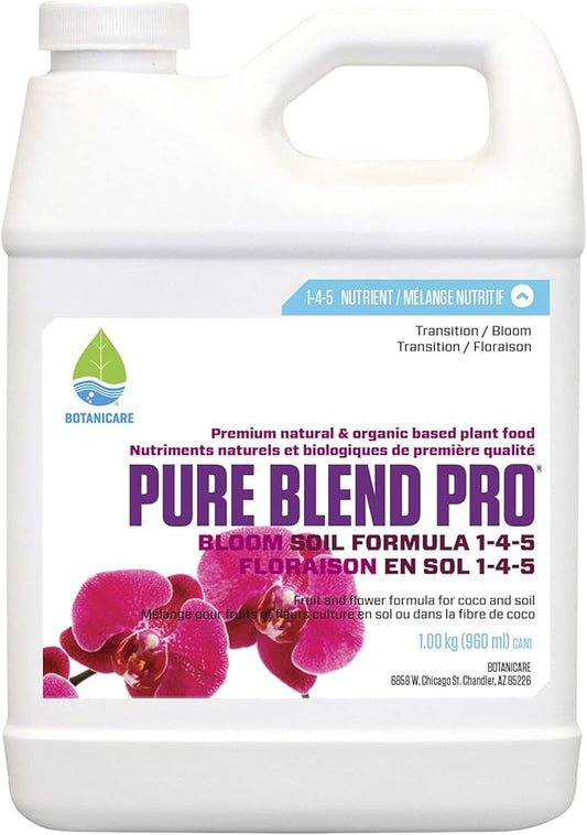 Botanicare Pure Blend Pro Bloom Soil, Nutrient for Fruit and Flowers, 1-4-5, 1 qt.