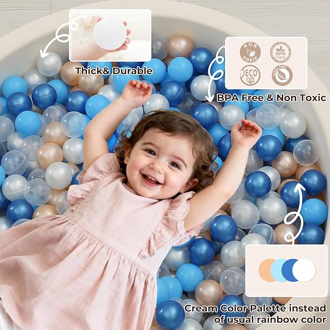 TRENDPLAY Plastic Balls for Ball Pits 2.2 Inch, Pack of 50 100 200 500 Hollow Balls, Perfect for Toddler Baby Pools,Party,Festival Decoration