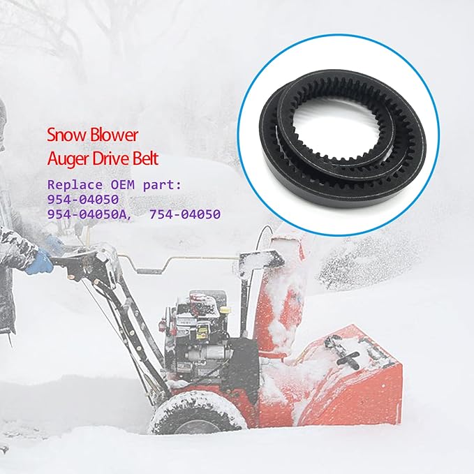 954-04050 Auger Drive Belt 1/2" x 35" for MTD Troy-Bilt Yard-Man Huskee Yard Machines Bolens Snow Blower Replaces 954-04050A, 754-04050 (Set of 1)