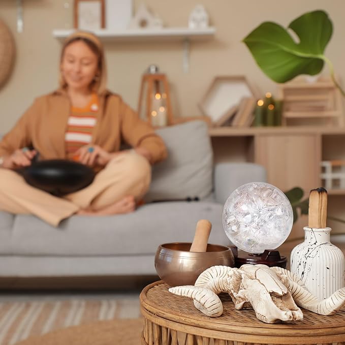 uxcell 25mm/1" Crystal Sphere Ball Glass Solid Decorative Sphere Crystal Ball Prop Ornament for Feng Shui Divination Fortune Telling Tabletop Fountain Decoration, Purple