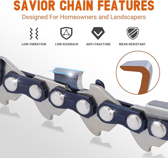 Savior 20 Inch Chainsaw Bar with Chain Combo for L81 .325" 81 Drive Links .063" Gauge Fits Stihl MS291 MS271 MS290 MS261 and More, Replacement Bar 203VXLGD025 (Chain*3+Bar*1)