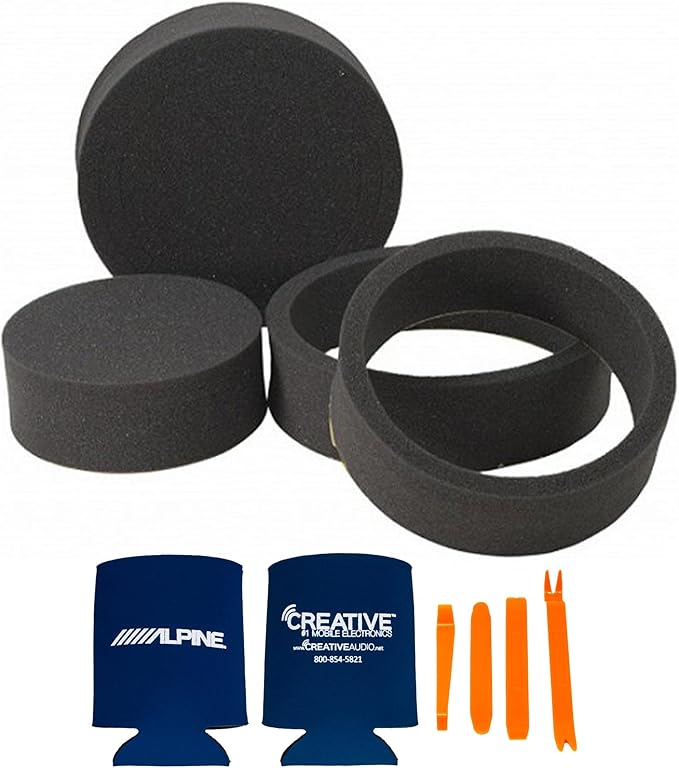 Alpine R2-S653 High-Resolution 3-Way Speaker Set/Pro Series with RKFR65 3-Piece Foam Fast Ring Speaker Enhancement