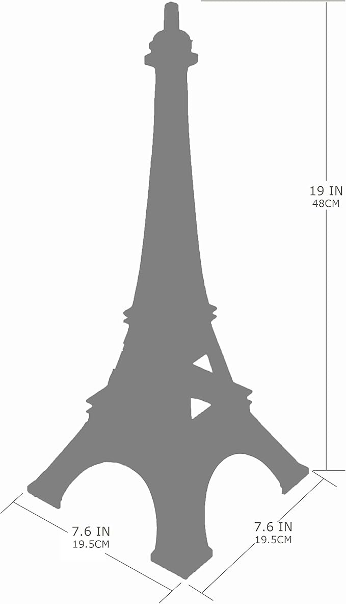 allgala 19 Inch 48CM Eiffel Tower Statue Decor Alloy Metal-White (EF19-86191)