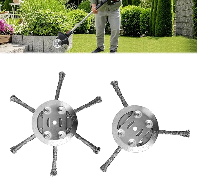 Steel Wire Grass Trimmer Head, 2025 New String Trimmer Replacement Head for Electric Battery Powered Cordless String Trimmer,6 Inch Wired Trimmer Blade for Lawn Mower Tray（6 Blade+3 Blade）