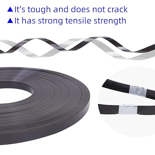 Heavy Duty Packaging 3pcs 5/8"(16mm) x 0.35" x 330'Black Industrial-Grade Polyester(PET) Strapping Roll,Pallet Strap Coil for Packaging Strapping Tool- 1400 lbs Break Strength（990ft Black)