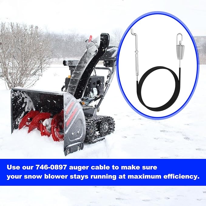 946-0897 Snowblower Drive Cable for Craftsman Cub-Cadet Yard-Machine MTD Troy-Bilt Ryobi Snow Blowers/Snow Thrower Replace 746-0897 746-0897A 946-0897A 677-0424 Auger Control Cable