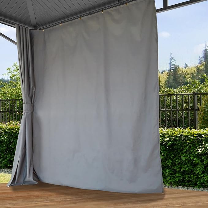TOOLPORT Hardtop Gazebo 10x13 ft with Steel Roof - 4 Side Panels in Gray - Approx. 3.54x3.54 in Aluminium Poles