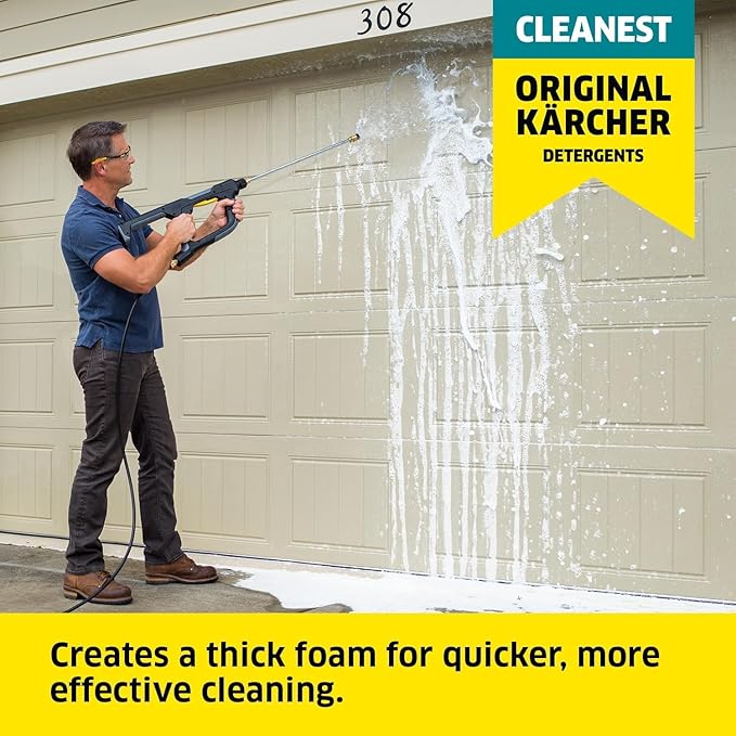Kärcher Multi Purpose Pressure Washer Detergent, Removes Dirt and Grime from Fences, Siding, Patios, Driveways, Sidewalks, Concrete and More, Highly Concentrated, 1 Quart