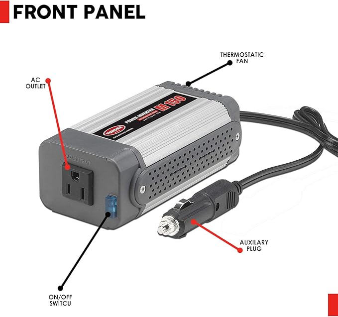 Tundra M Series - Truck Power Inverter - Modified Sine Wave 150W / 12 Volts DC to 120 Volts AC - M150