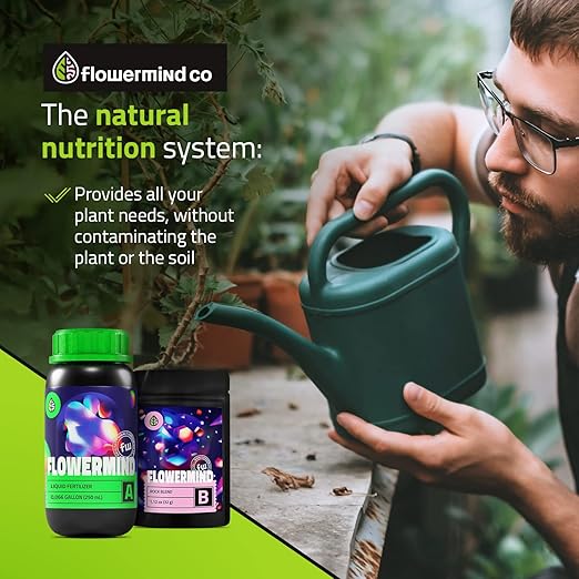 Vegan, Organic Liquid Fertilizer Kit| Biotechnology Fertilizer & Rock Dust, Longer Soil Enrichment | All-Purpose, Organic Liquid Plant Food for Vegetables, Plant| Indoor,Outdoor, 8.5 Fl.Oz +32g