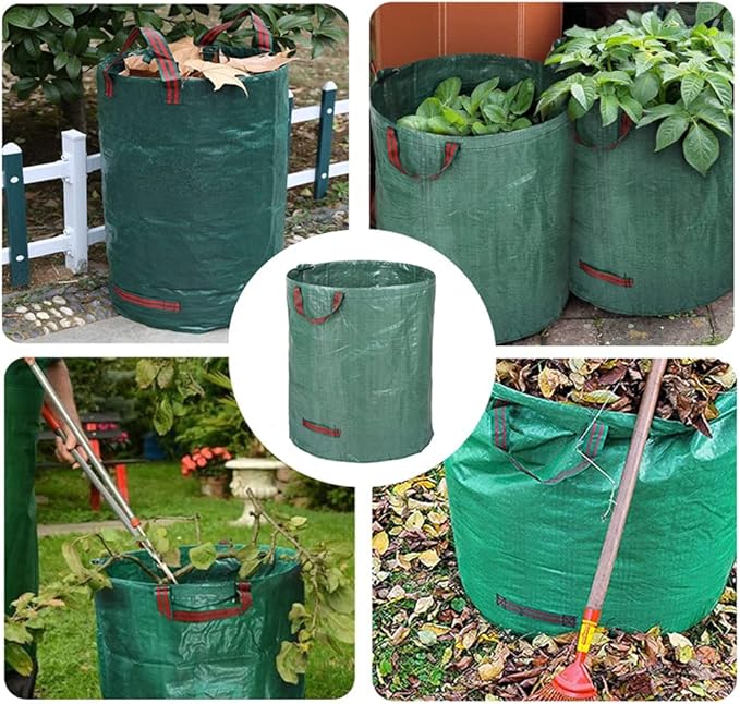 CFH-ALLEZ 1 Pair Lawn Claws Garden Leaves Cleaning Trash Leaf Scoop Collect + 1 Packs 72 Gallons Garden bag Reusable Garden Garbage Bag (Yellow)