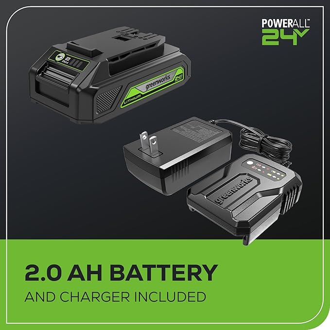 Greenworks 24V 6" Mini Chainsaw Cordless , Small Cordless Handheld Saw, 2.0Ah Battery and Charger Included, for Tree Trimming Wood Cutting, Best Gifts for Dad, Husband