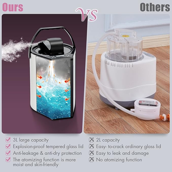 Giantex Portable Folding Sauna, 1 or 2 Person Steam Spa with Remote Control, Folding Chair, Foot Massage Roller, Absorbent Mat, 9 Temperature Levels, 3L Steamer, 800W Home Full Body Spa Tent (Pink)