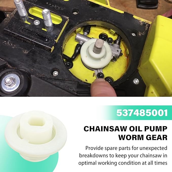 537485001 Oil Pump Worm Gear - for Ryobi Chainsaw RY40503, RY40505, RY40505VNM - 2 Pcs