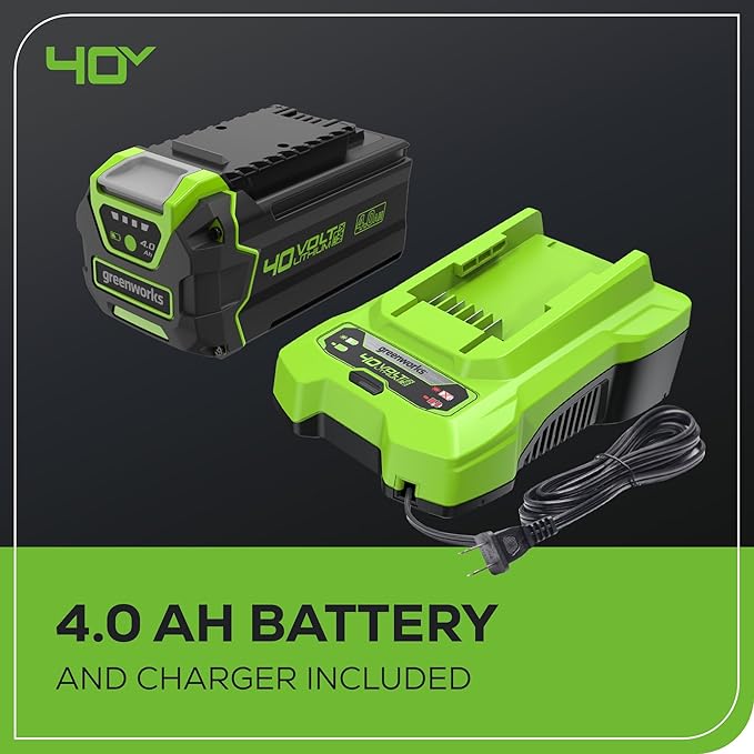 Greenworks 40V 16" Brushless Cordless Chainsaw, 4.0Ah Battery and Charger Included
