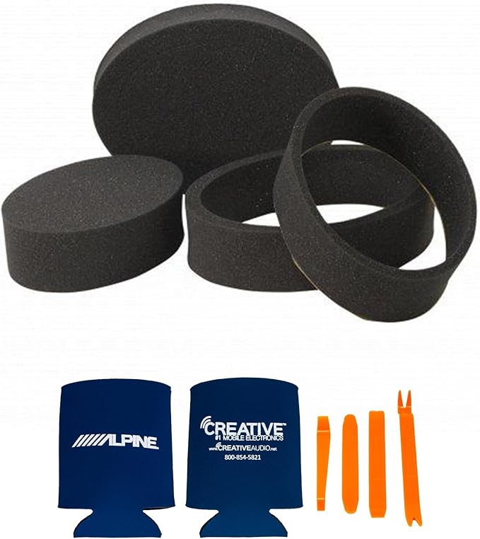 Alpine R2-S69C High-Resolution 2-Way Speaker Set / 6x9 with RKFR69 3-Piece Foam Ring Speaker Enhancement