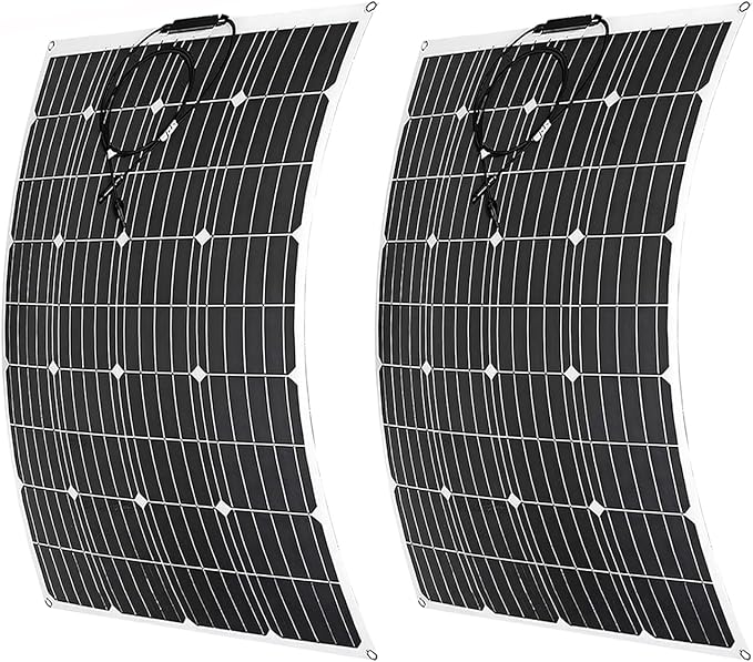 1000 Watt Flexible Solar Panel for RV, 2 × 500 Watt 12 Volt Solar Power Panel Kit Photovoltaic Module Monocrystalline Solar Panels for Camping Off Grid Car Battery Charging Boat