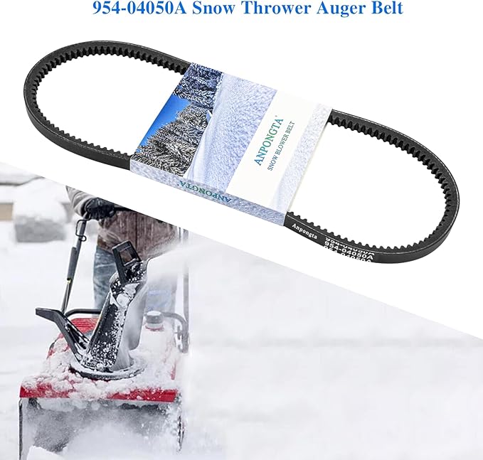 954-04050A Snow Thrower Auger Belt for MTD, Cub Cadet, Craftsman, Troy-Bilt 754-04050, 754-04050A, 954-04050, Replaces 954-04050A Belt (1/2'' x 35'' V-Belt, Kevlar Cord)