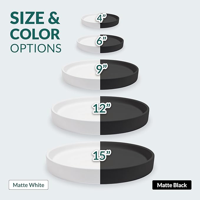 Willowy Matte White Ceramic Pot Saucer - Drainage Tray for 2,3,4 Inch Planters - Drip Trays - Four Pack…
