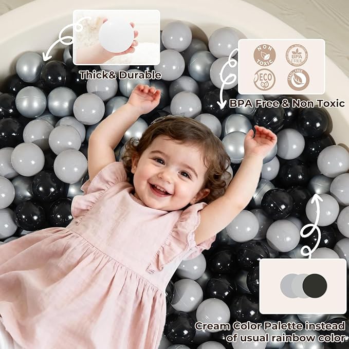 TRENDPLAY Plastic Balls for Ball Pits 2.2 Inch, Pack of 50 100 200 500 Hollow Balls, Perfect for Toddler Baby Pools,Party,Festival Decoration