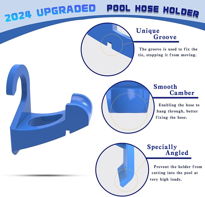 2Pcs Swimming Pool Pipe Holders, Pool Accessories, Pool Hoses for Above Ground Pools, Designed to Fit On Intex Pools - Prevent Pipe Sagging, Improve Pool Hoses Lifespan